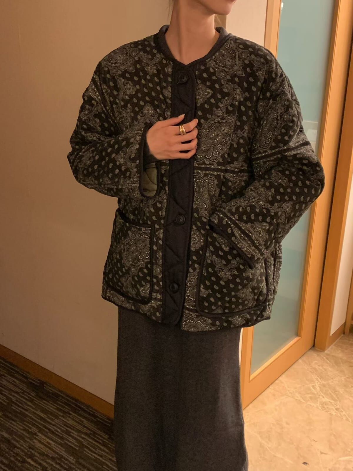 BG5325 復古花紋外套