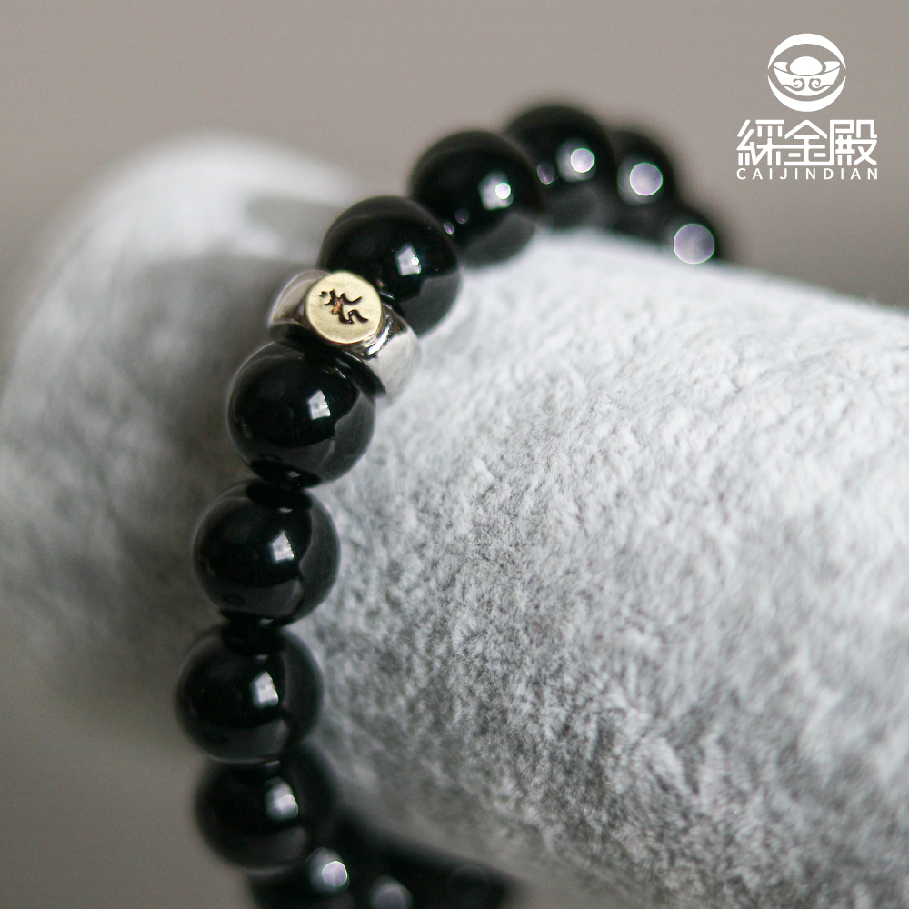 天然黑瑪瑙本命佛手珠-雞｜守護神｜不動明王｜手鍊｜飾品｜消除諸厄【綵金殿】