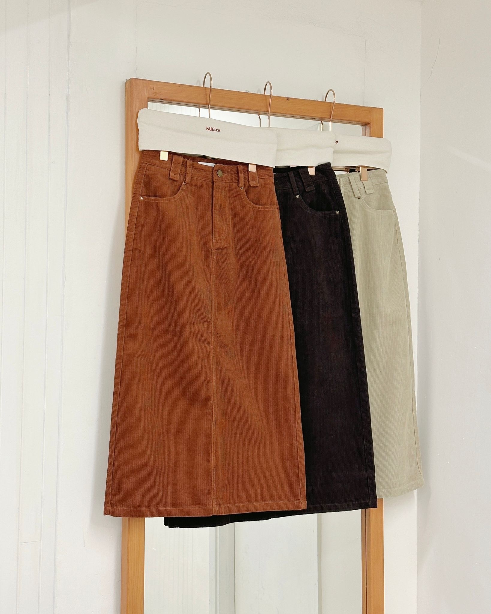 燈芯絨中線半裙