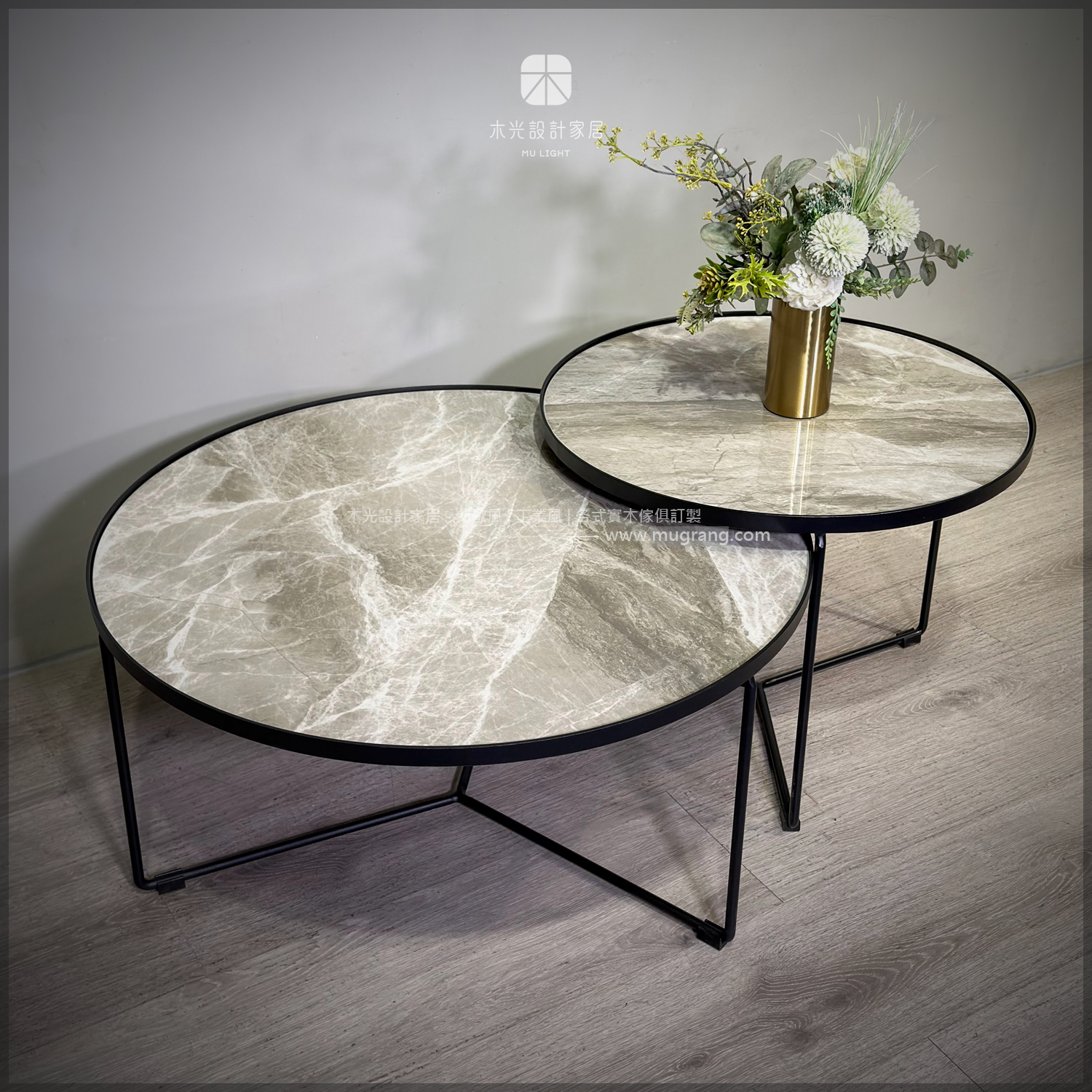 Moon light 輕奢曜灰岩板茶几