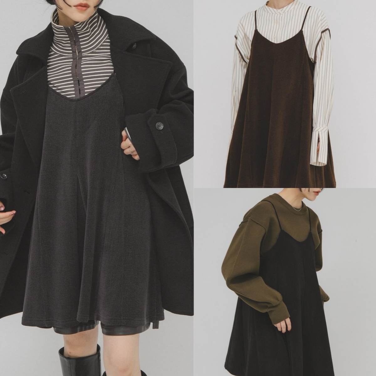 先行特價預購┃日本 KBF 雪尼爾紗 羅紋 細肩帶 洋裝 連身裙