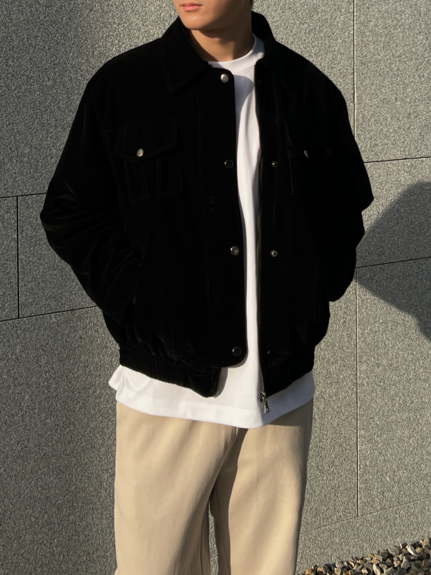 [1atm] 光感-絨面雙口外套