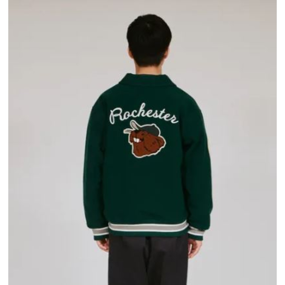 男款-CASUAL 大C刺繡棒球外套-深綠色（C3-C611-570）