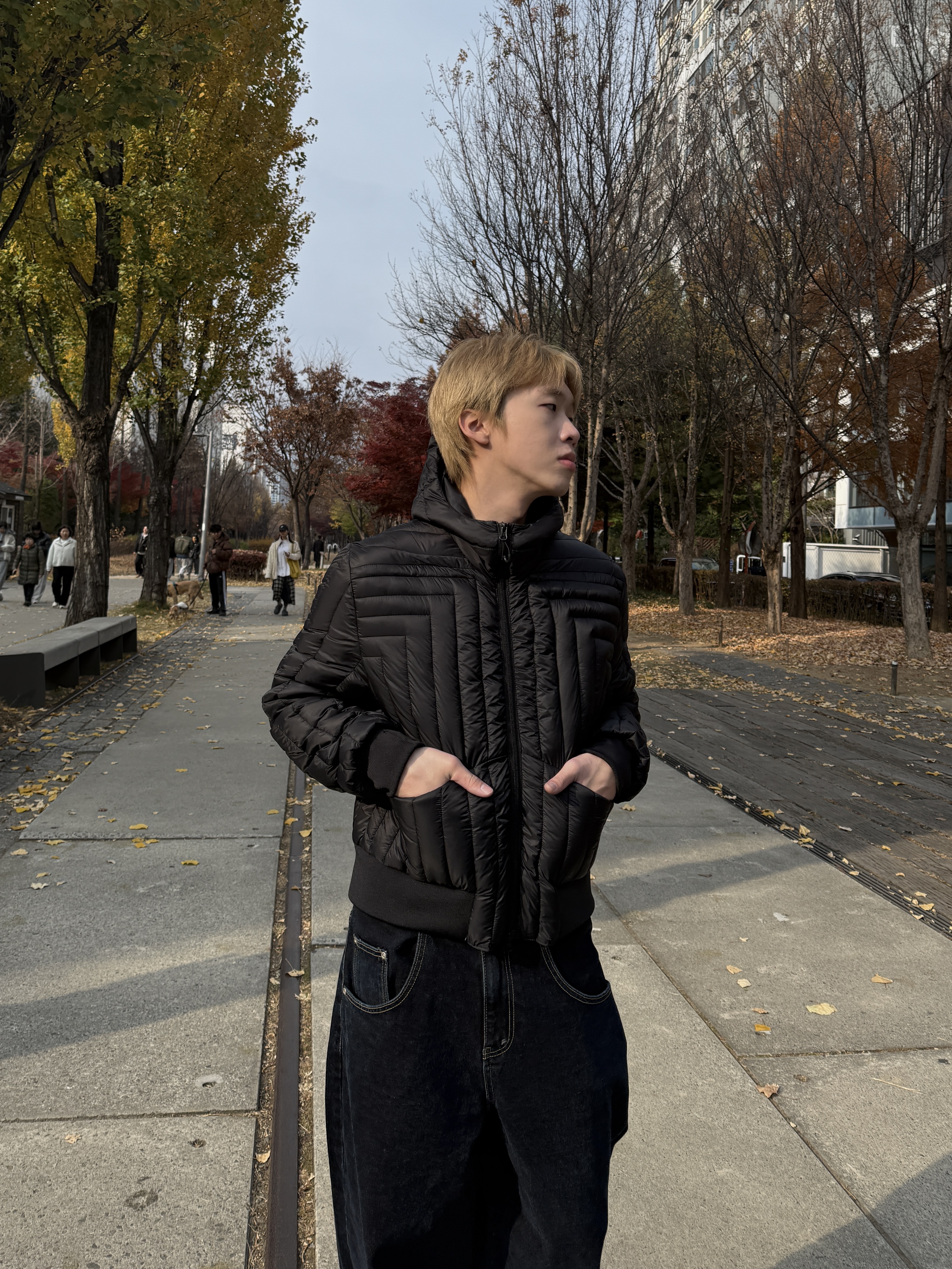 結構主義 短版俐落斜紋造型 鴨絨外套（現貨）