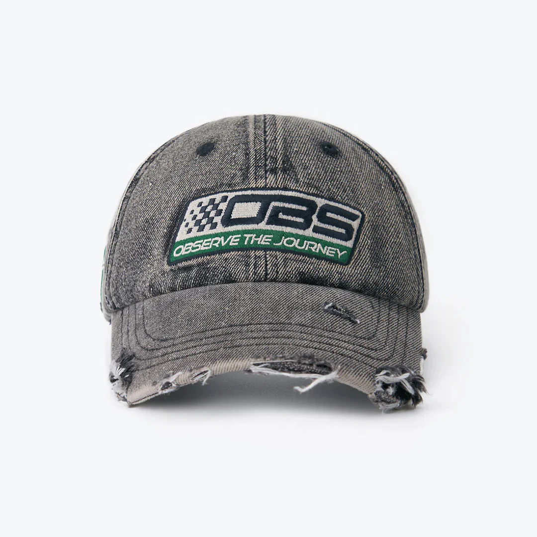Sense Store Racing Wash Denim Cap - Dull Black | M25-ACC09
