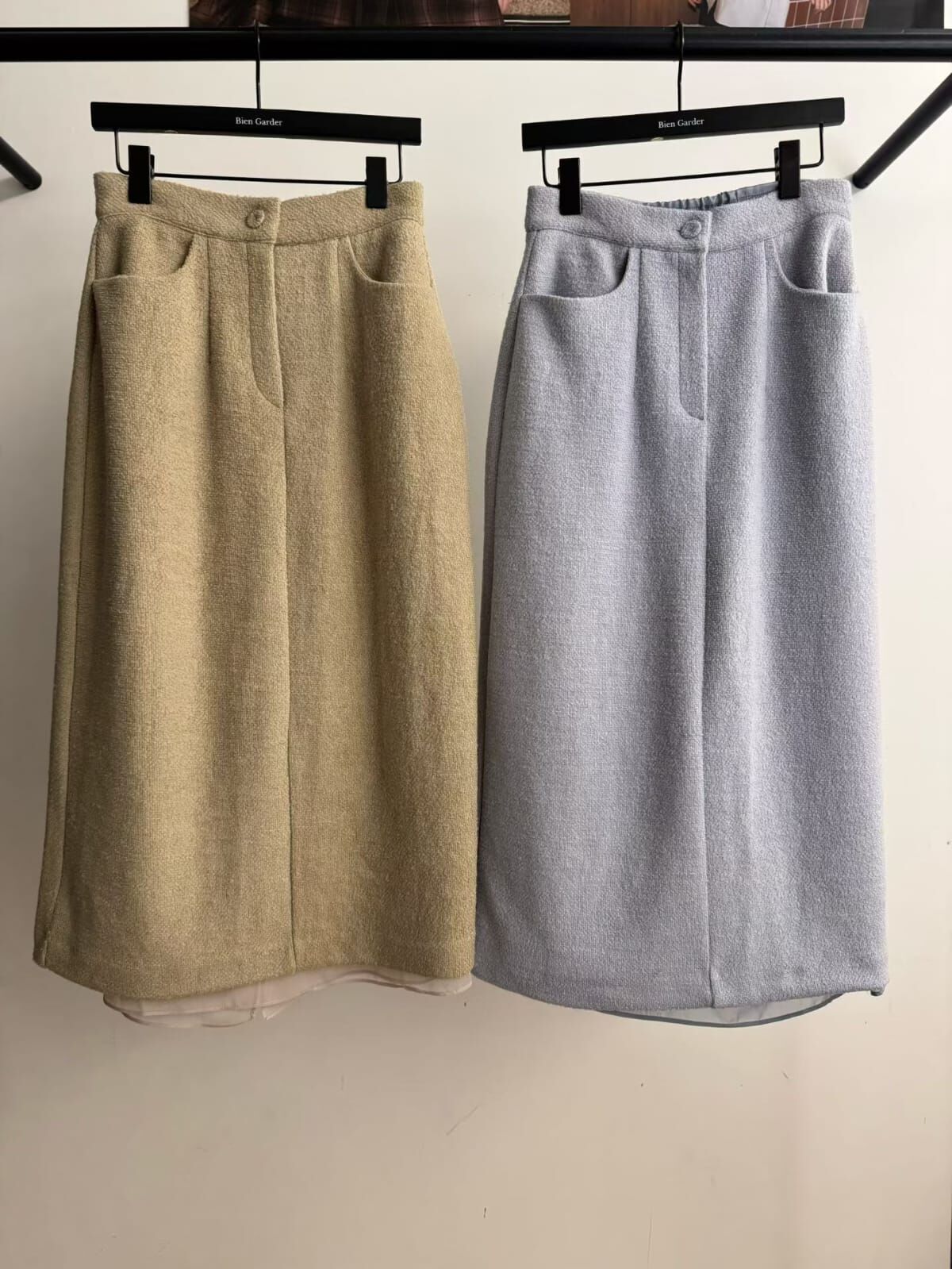 BG5338 假兩件後橡根長裙