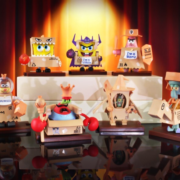 【代購】海綿寶寶 正版授權｜勇者大舞台系列 公仔盲盒｜積木 × 紙箱 × 6+1 隱藏款｜海綿寶寶／派大星