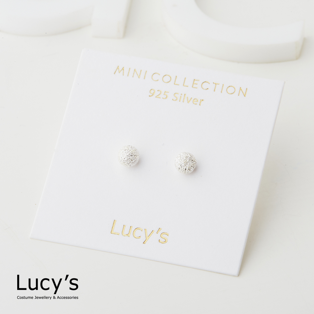 *925純銀〔輕銀系列〕雪球 耳環 (127981)