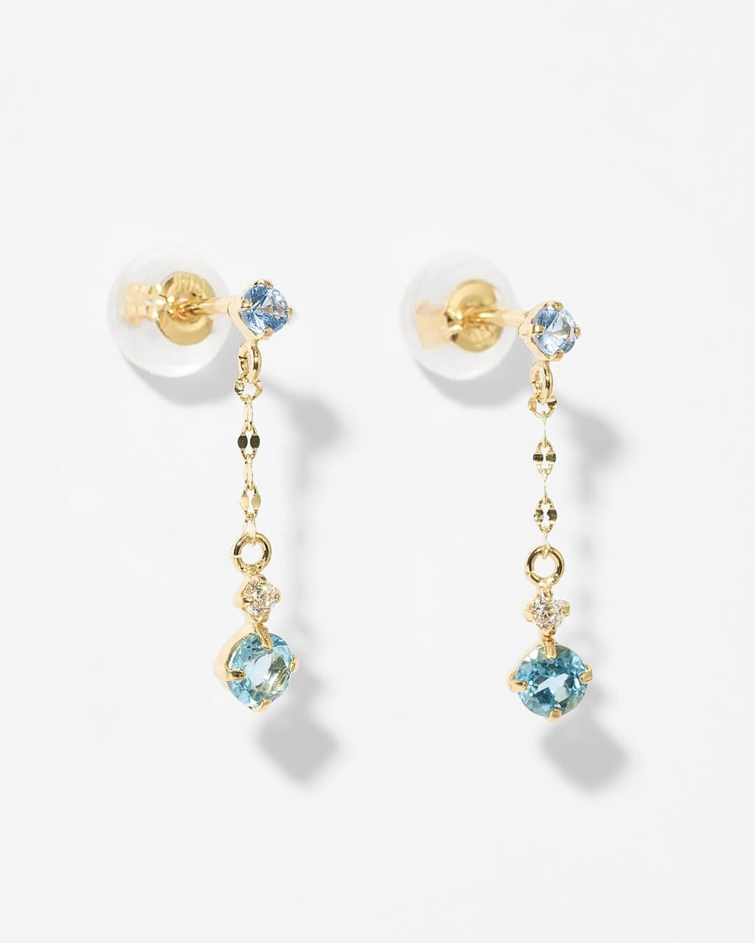 【me.luxe】K10小清新藍拓帕鋯石耳環