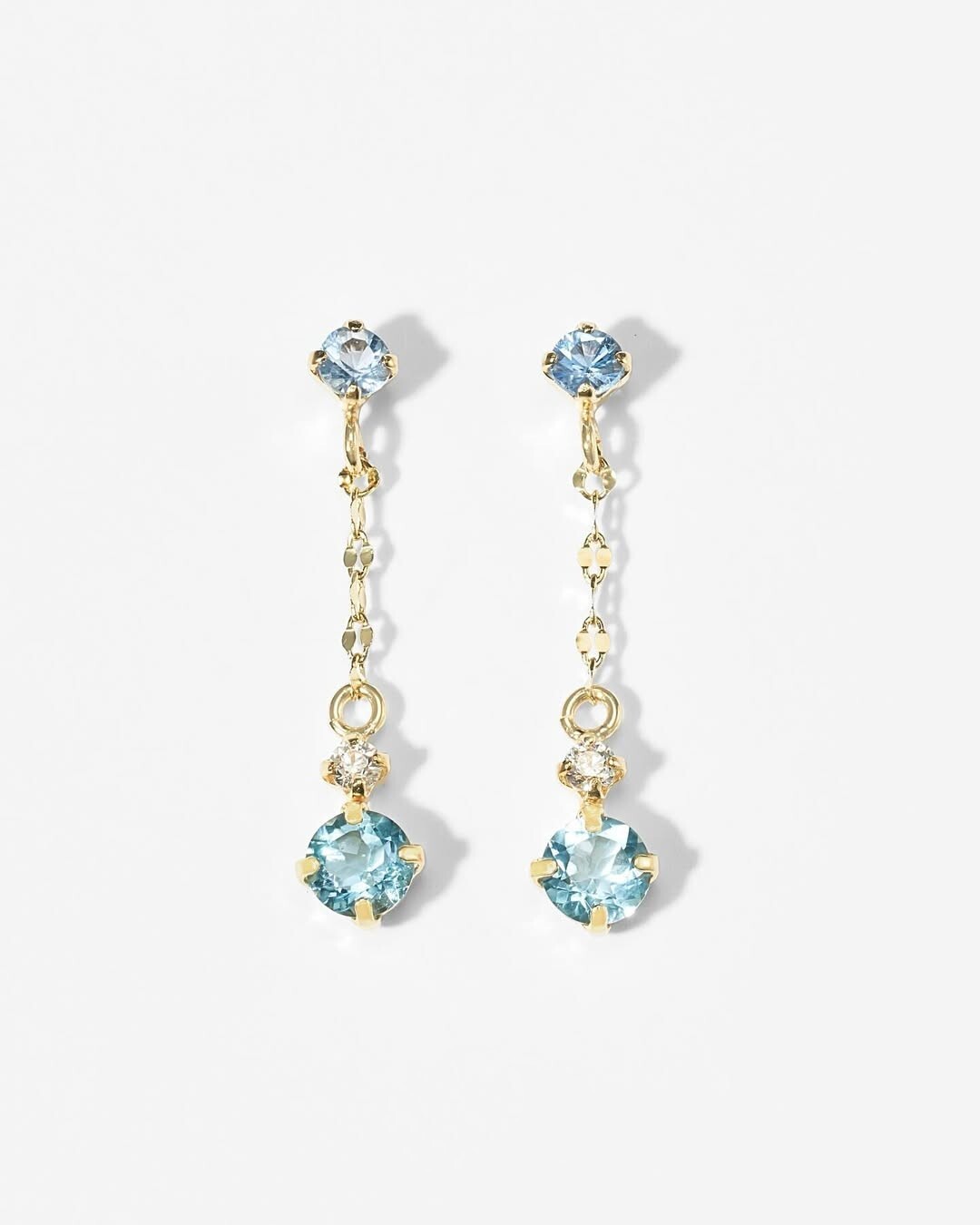 【me.luxe】K10小清新藍拓帕鋯石耳環