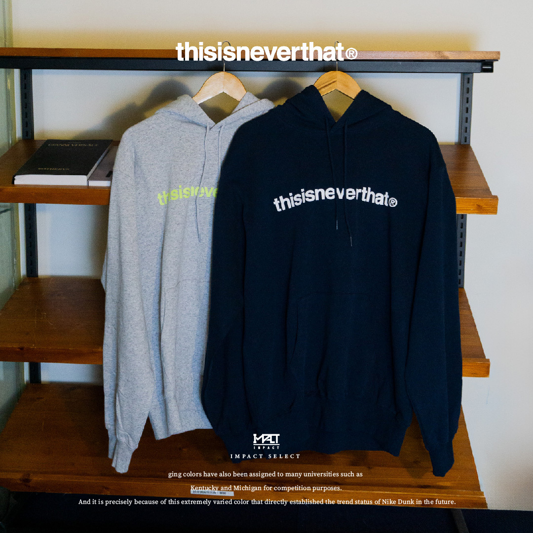thisisneverthat Logo 帽T 韓國 兩色 藍灰