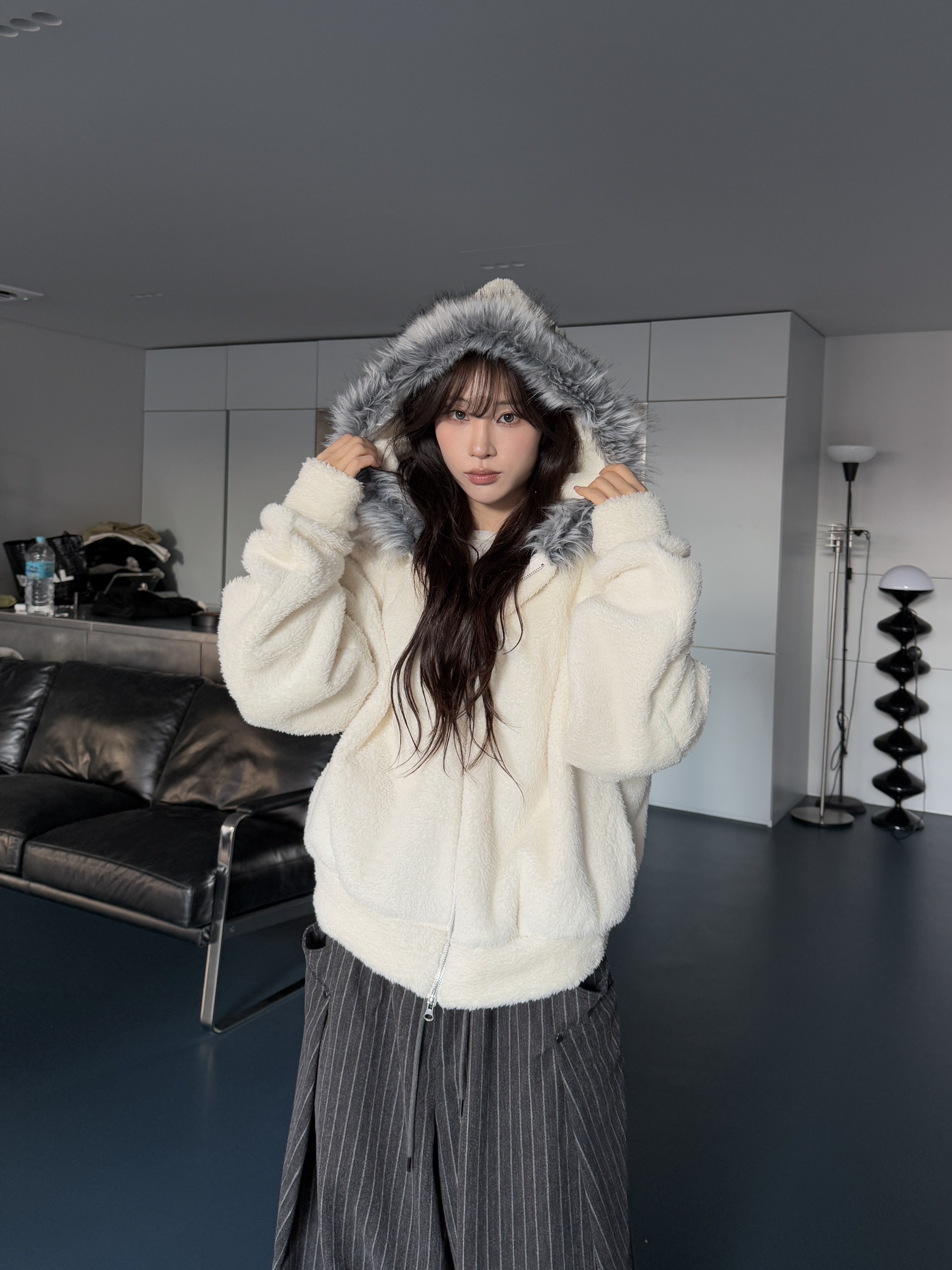 愛斯基摩 貂毛寬鬆連帽外套（部分現貨）