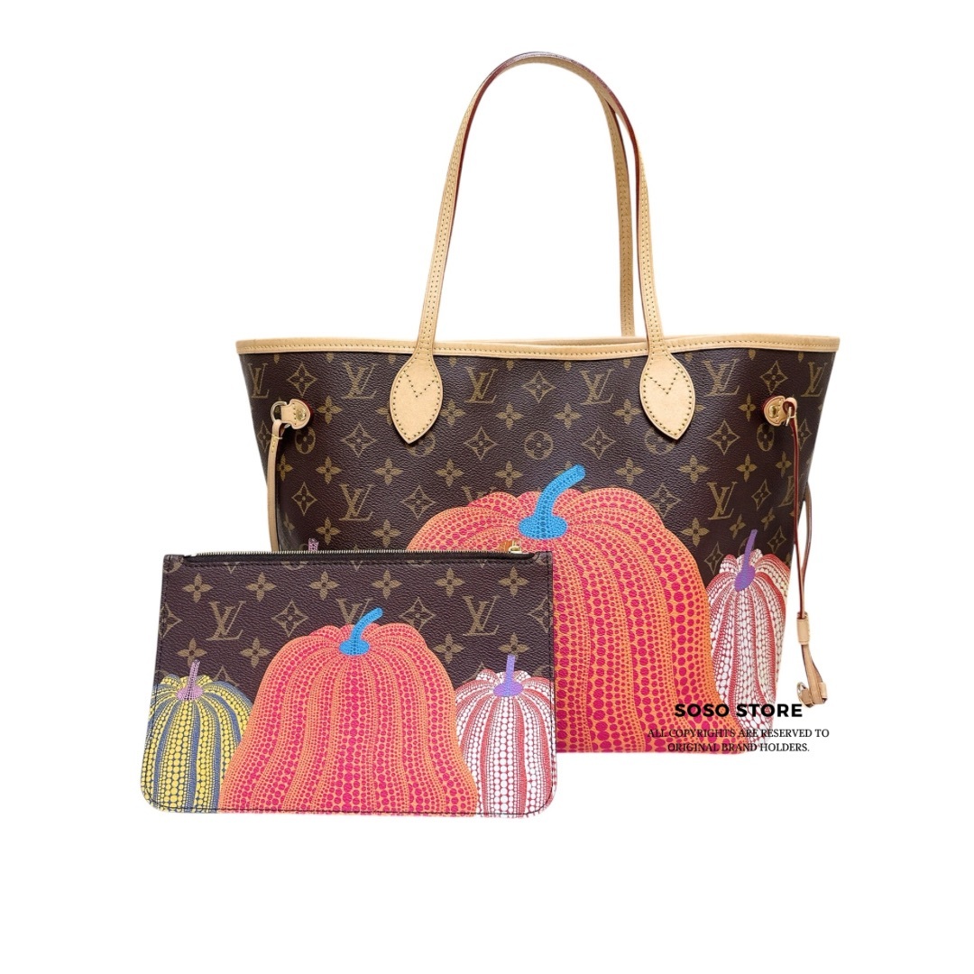 LV X YK Neverfull Tote Bag - Brown / Ghw