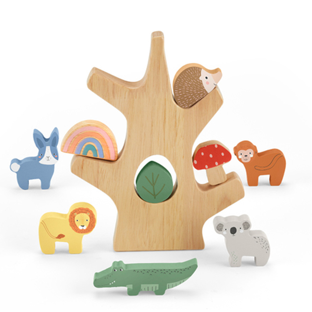 費雪木製可愛動物平衡樹