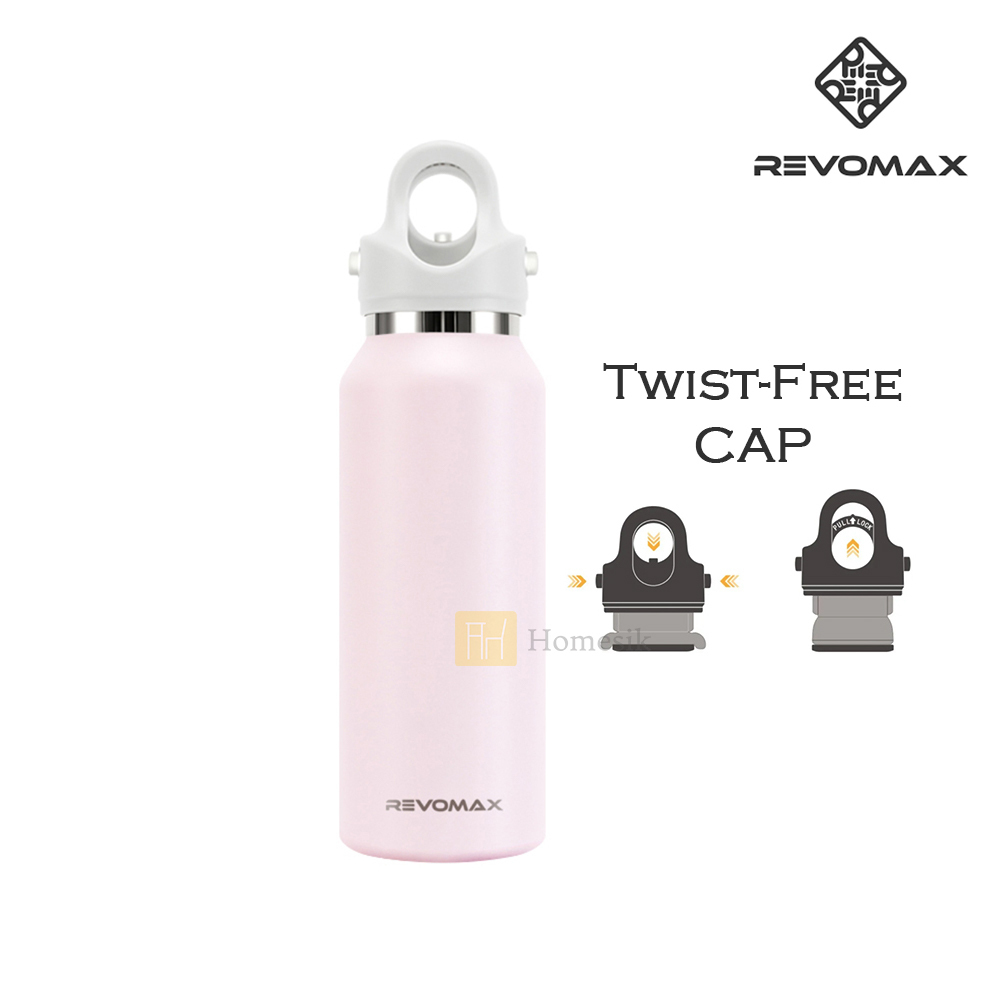 超級保溫瓶 防漏雙層不銹鋼瓶 355ml 淺粉紅 (22627) 無螺紋杯蓋專利設計