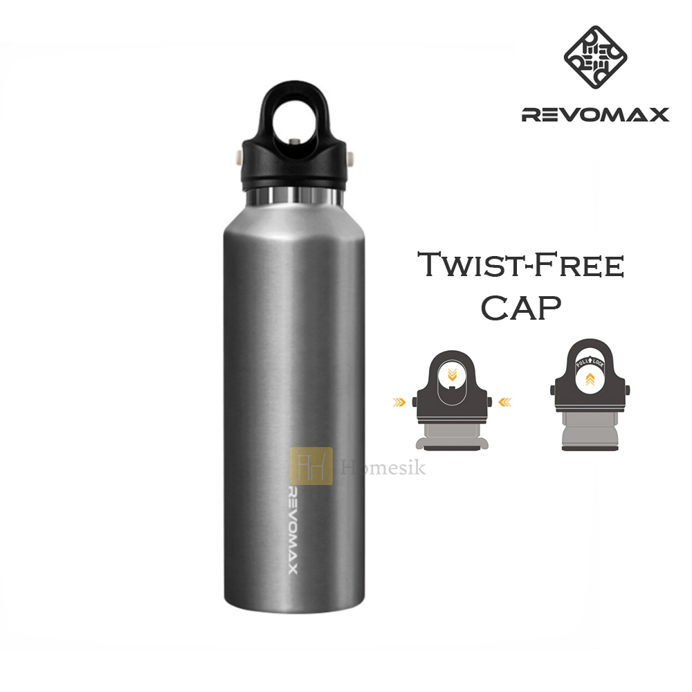 超級保溫瓶 防漏雙層不銹鋼瓶 592ml 金屬灰 (36641) 無螺紋杯蓋專利設計