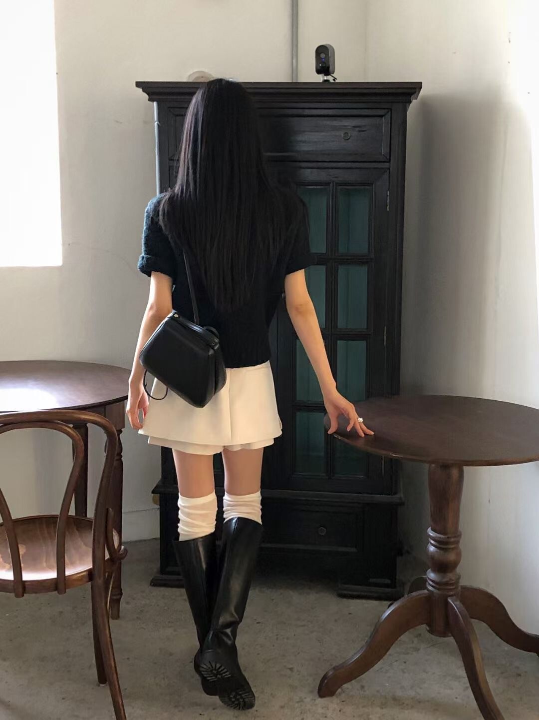 甜美感短袖縮腰小立領針織上衣毛衣 / 2色