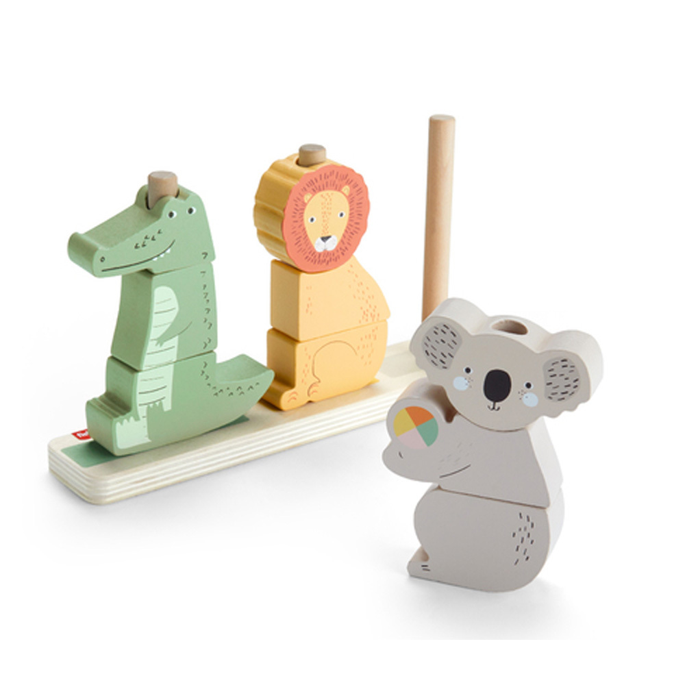 費雪木製動物疊疊樂