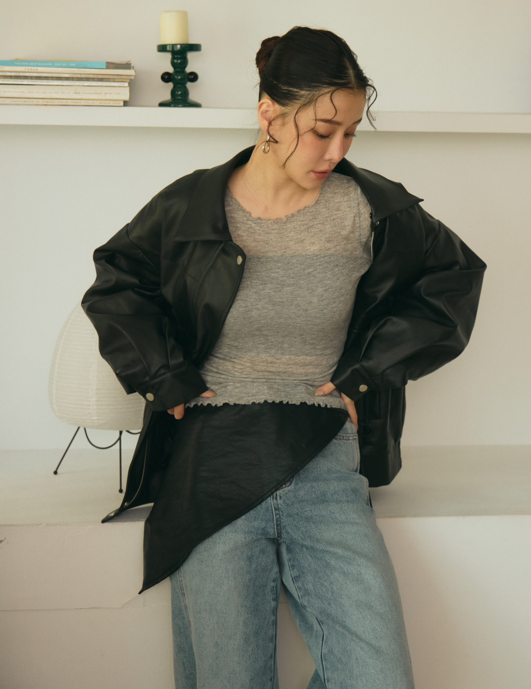 霧光皮革三角綁巾