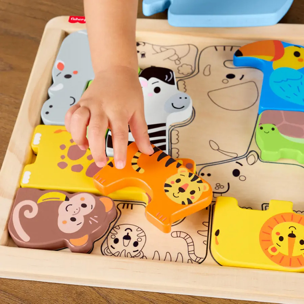 費雪木製動物積木拼圖