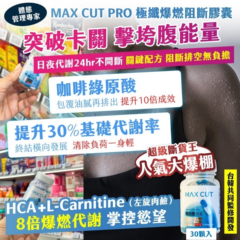 MAX CUT PRO極纖爆燃阻斷膠囊30顆入