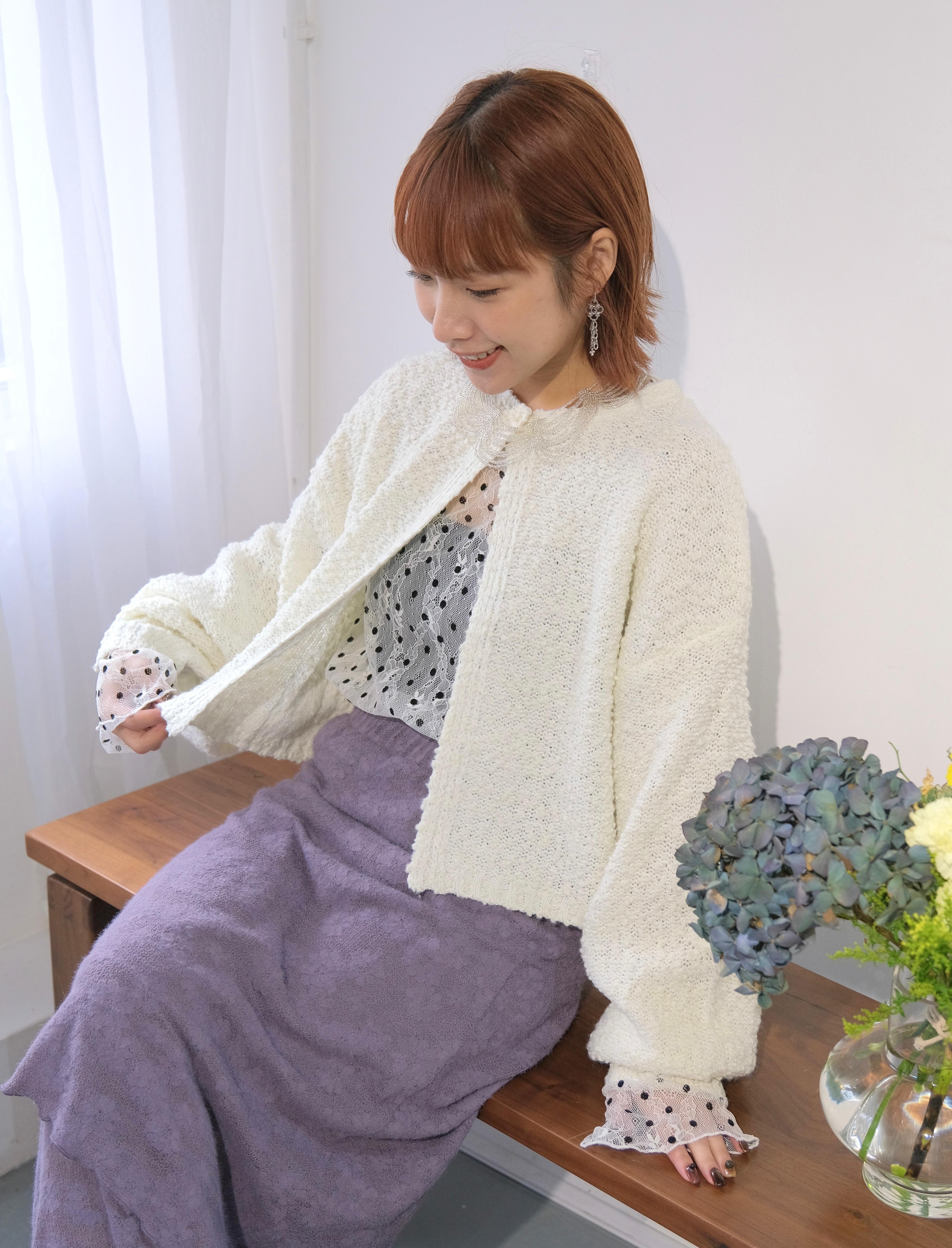 粒粒單鈕短款上衣