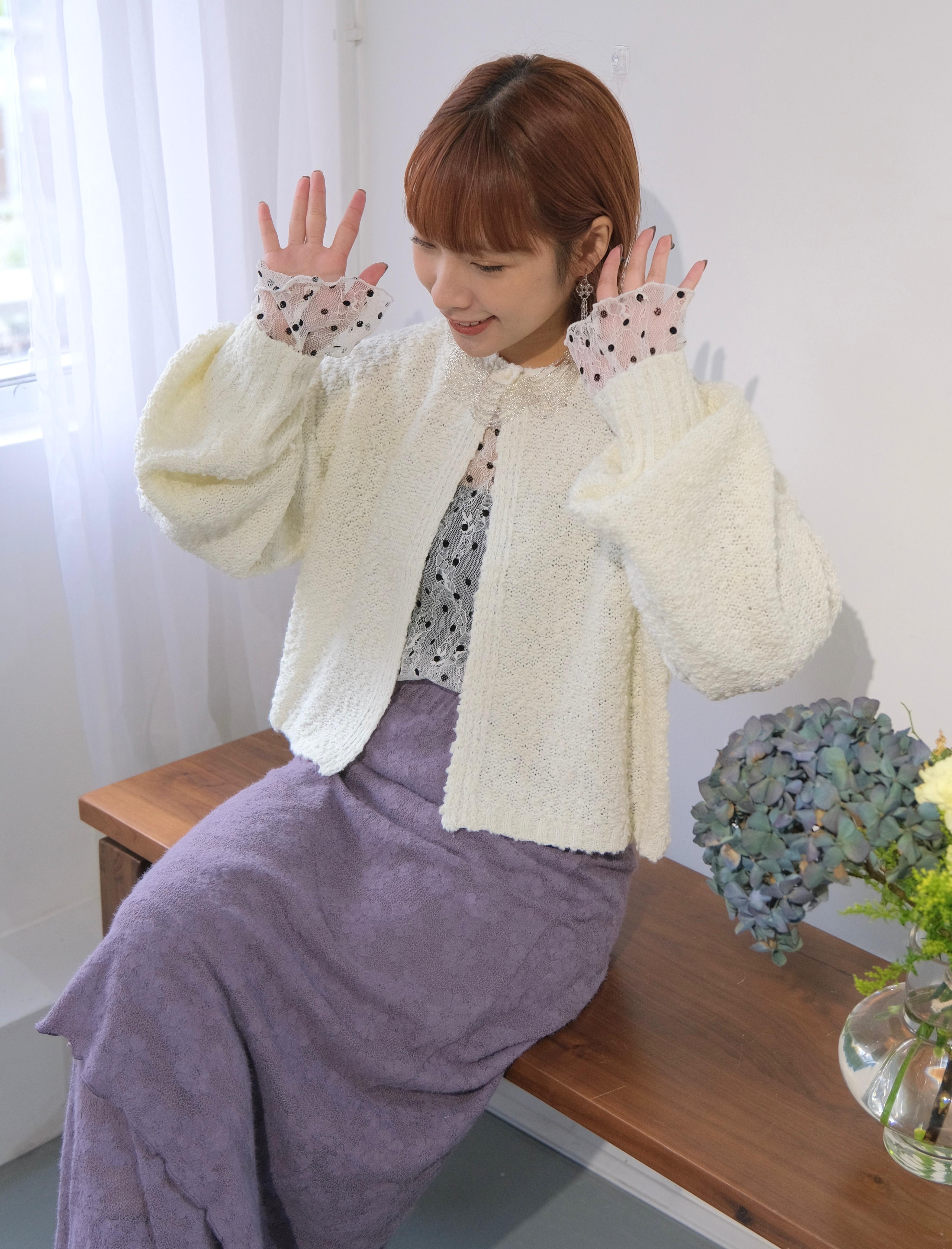 粒粒單鈕短款上衣