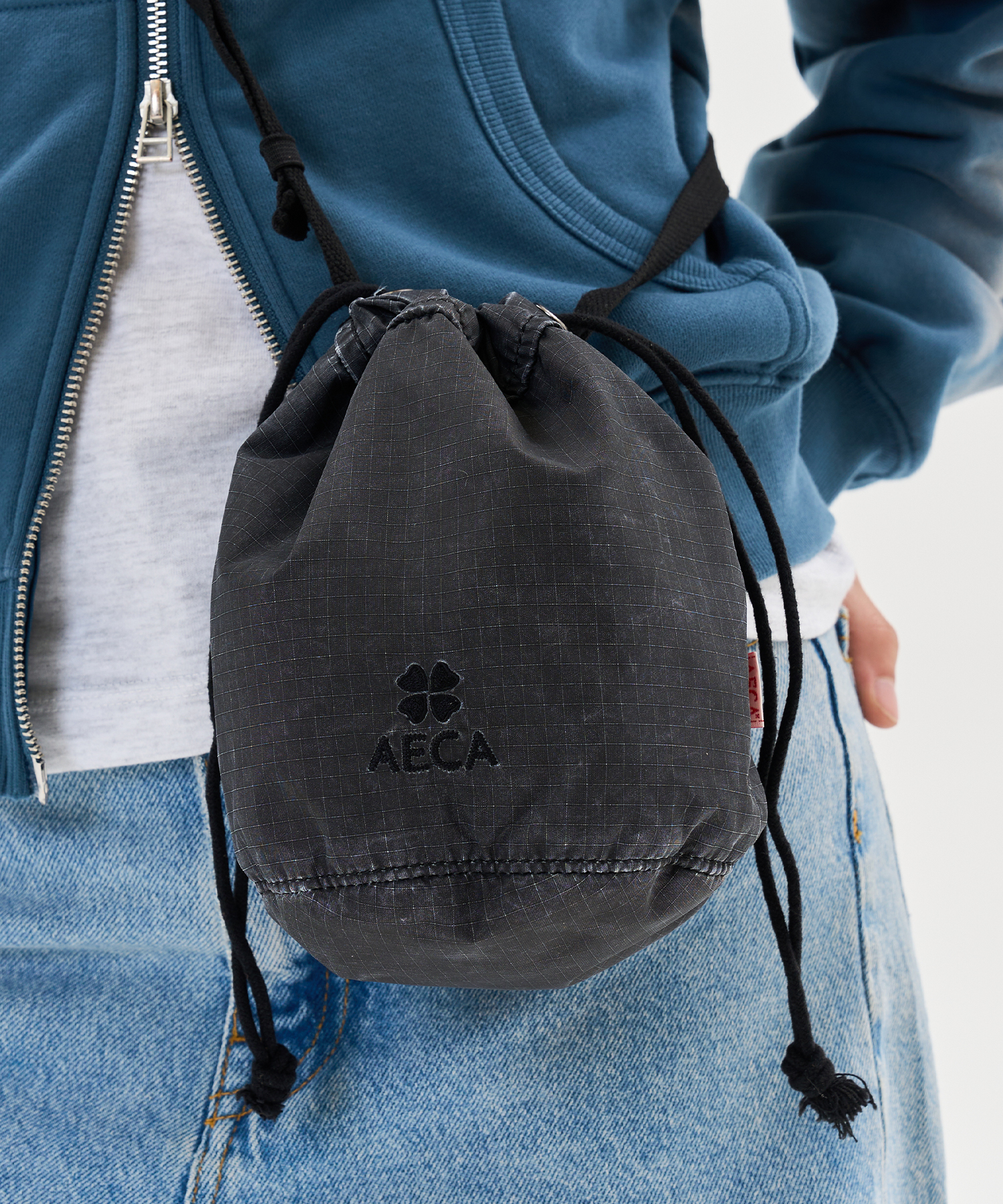 AECA WASHED SMALL POUCH BLACK FWBEABAST002C0BA