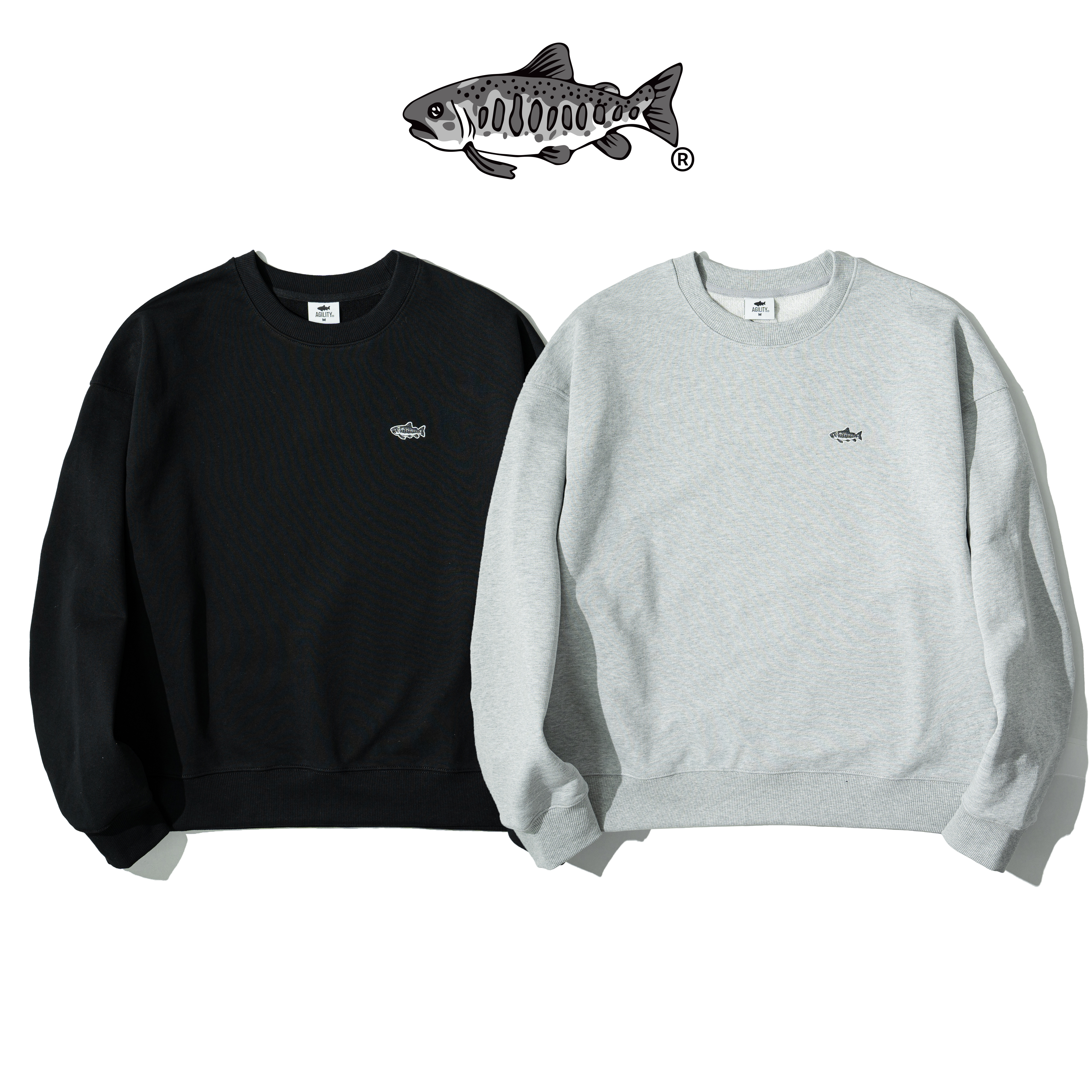 AGILITY Heavyweight Sweater "Embroidery" 重磅 小鮭魚刺繡 大學Tee [HC-LG]