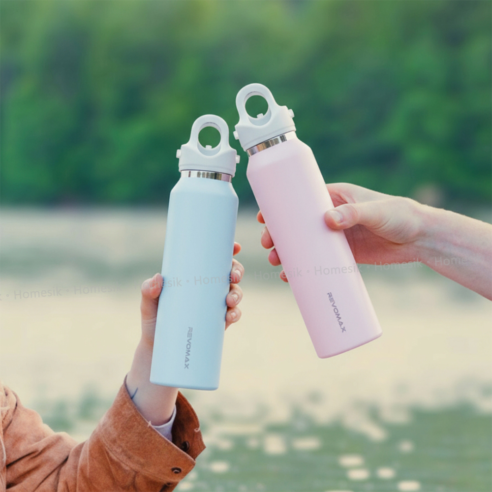 超級保溫瓶 防漏雙層不銹鋼瓶 355ml 淺藍色 (45708) 無螺紋杯蓋專利設計