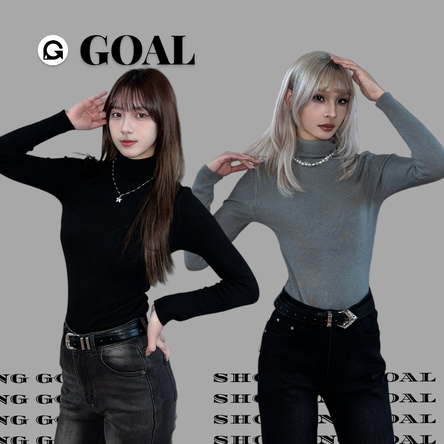 (GOAL) 針織素色高領毛衣 堆堆領 打底衫