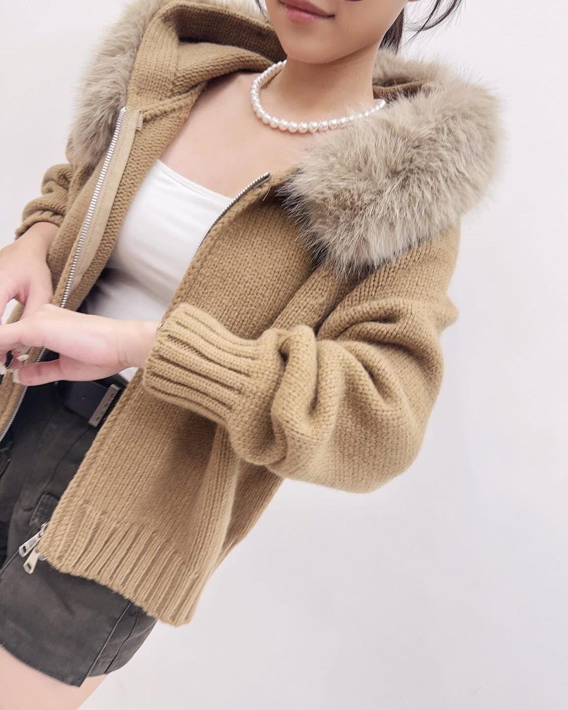 【超級美的質感毛毛領針織小外套】（現貨）