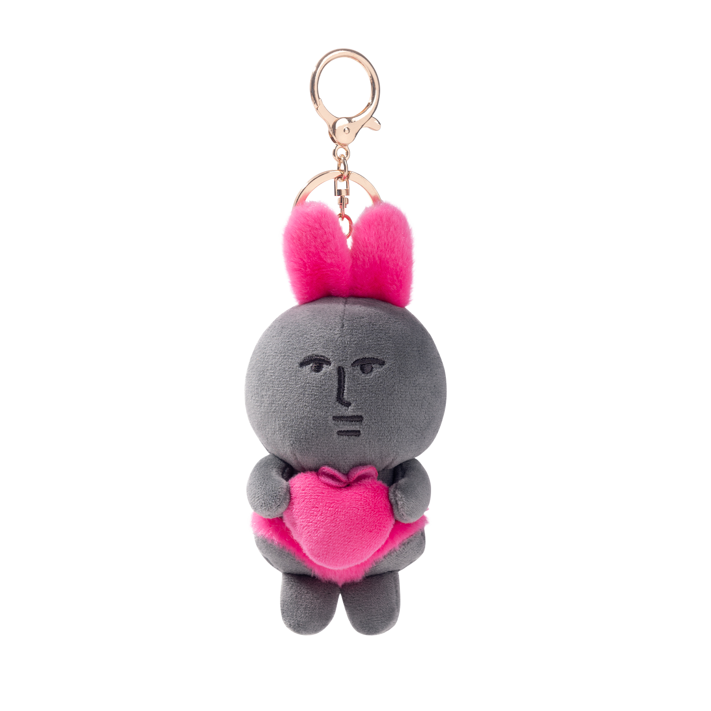 粉紅兔子黑黑兔女郎公仔吊飾