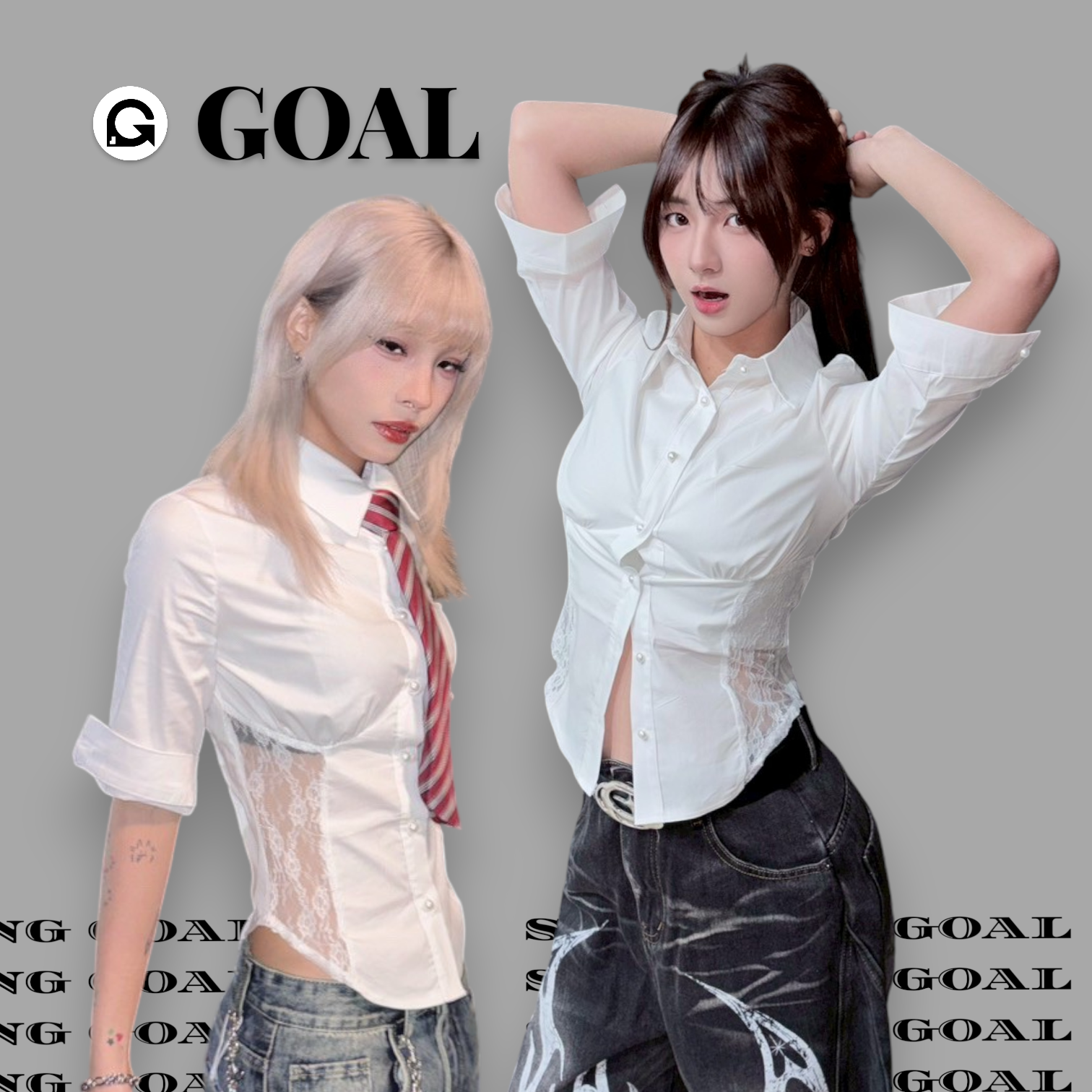 ( GOAL ) 蕾絲鏤空貼身襯衫 女款 BLM