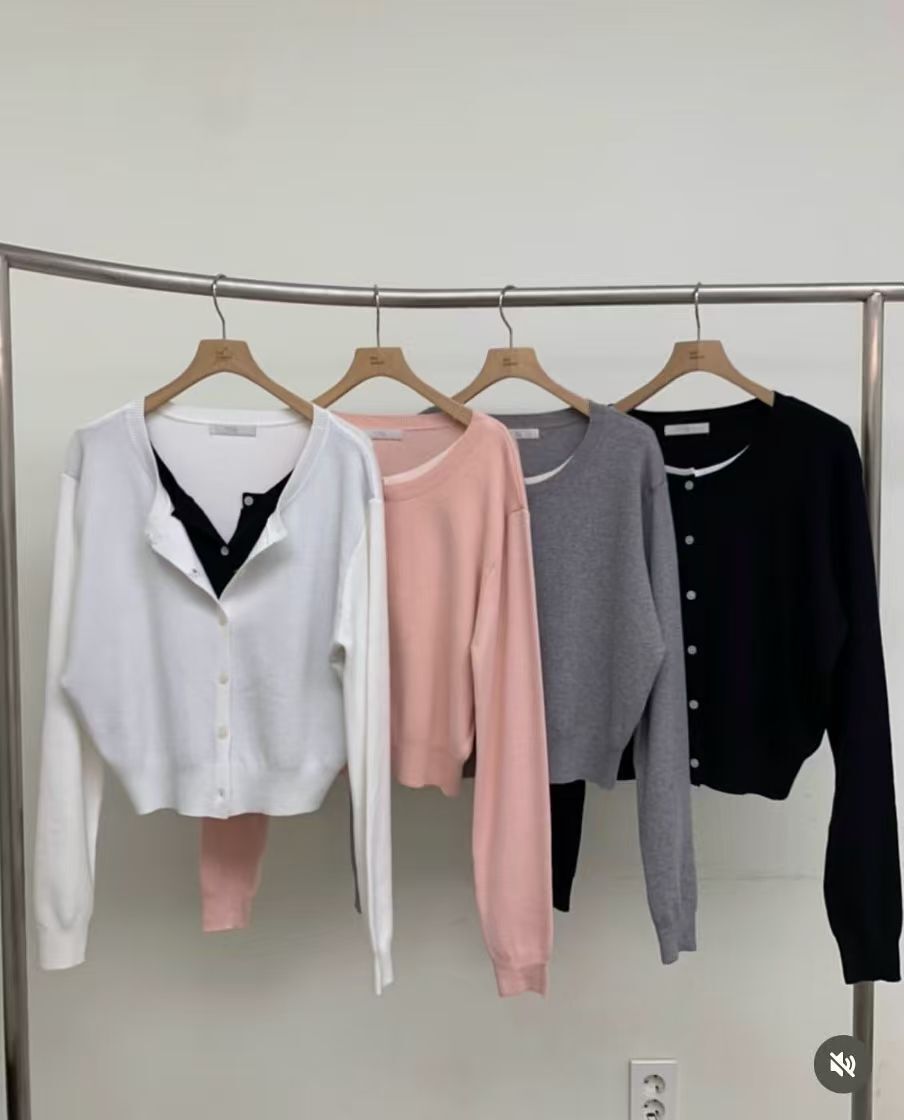 BM5367 假兩件針織外套