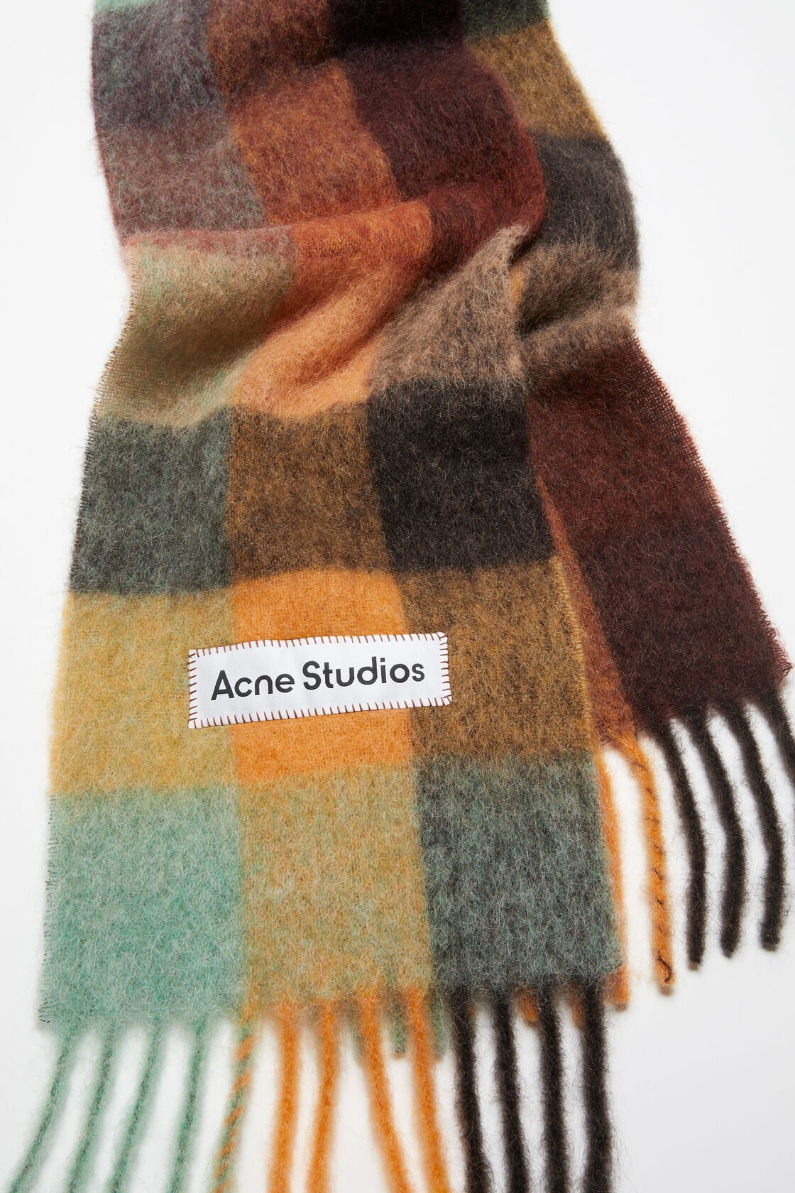【代購】Acne Studios 格紋羊毛流蘇圍巾｜Checked Wool Fringe Scarf｜秋冬高級感必備