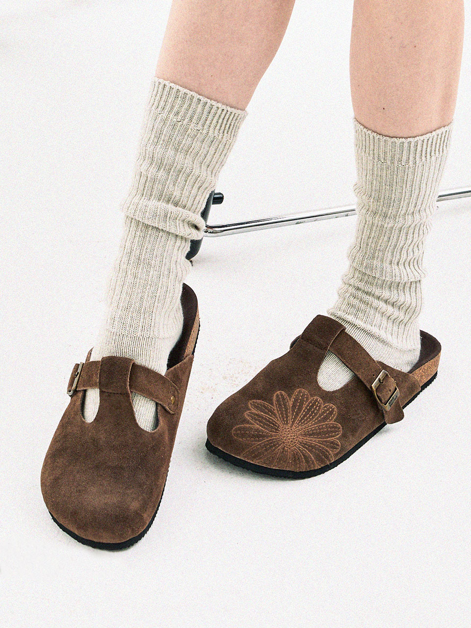 Mardi Mercredi-Classique T-strap Suede Mule(4 Colors)