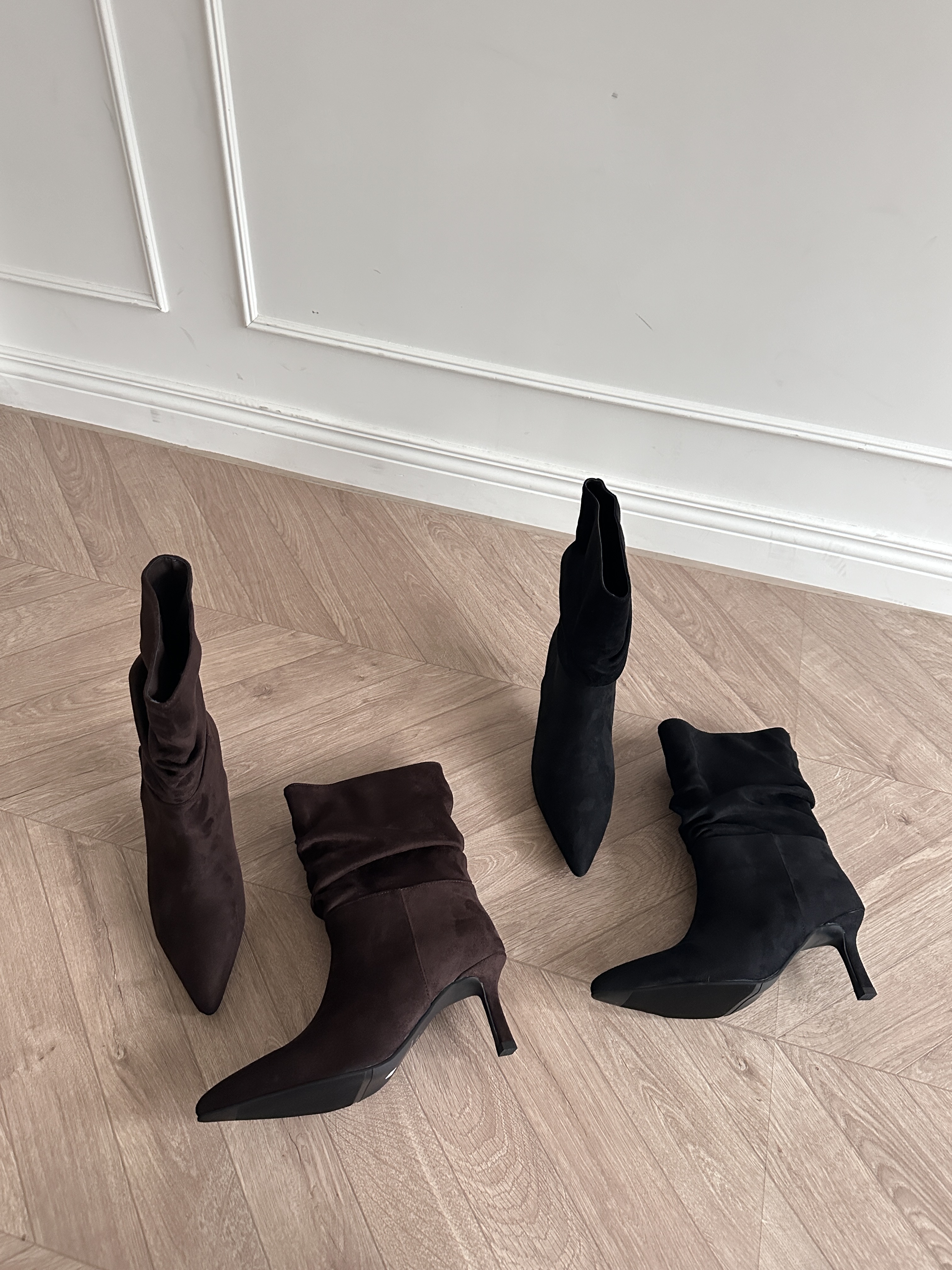 麂皮抓褶靴#7917