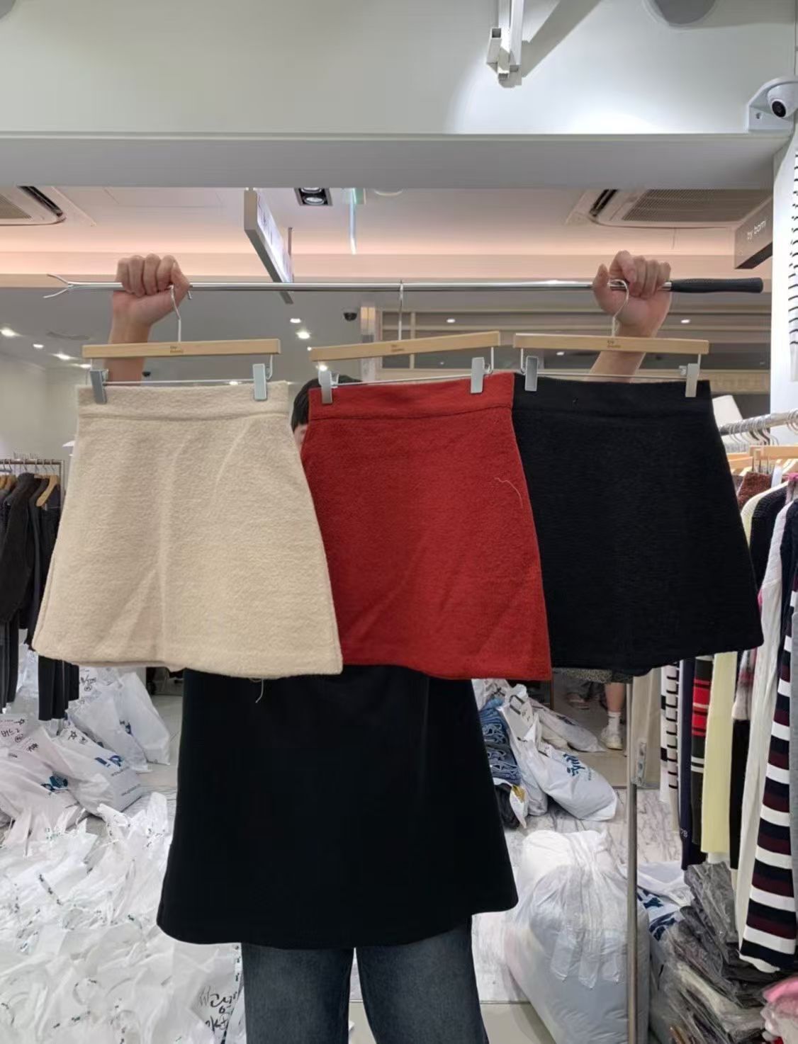 BM5369 高腰刷毛短裙褲