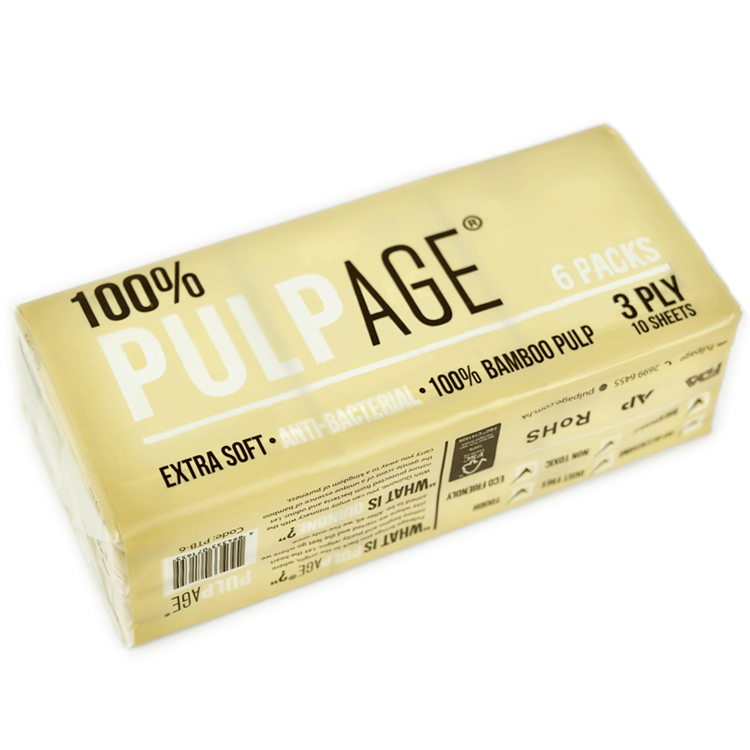 純竹漿迷你裝紙手帕 6 包 (3 層)