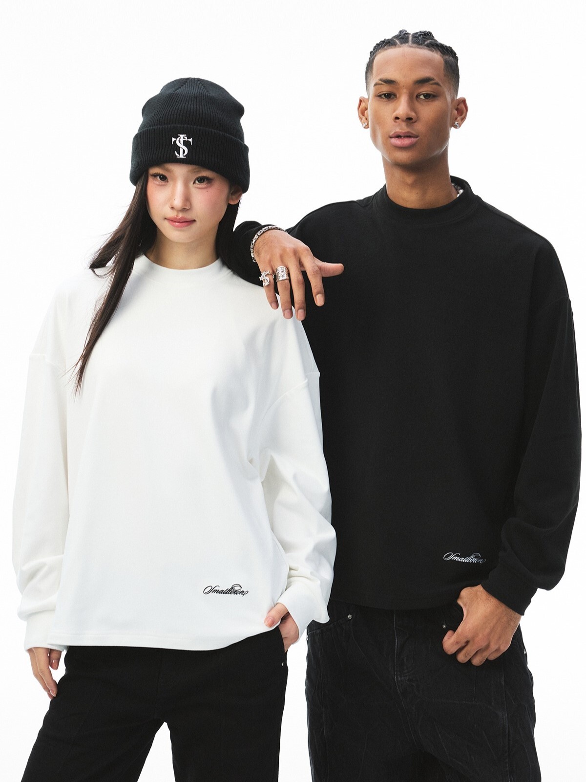 STK SmallTownKid 小標刺繡Logo 圓領 保暖德絨 休閒打底 長袖T