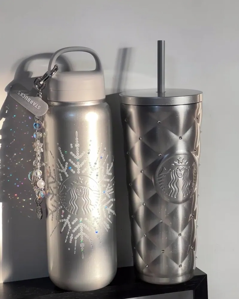 <現貨> 冬季新系列 STARBUCKS 星巴克 雪耀奇境 銀色 保溫杯 不鏽鋼吸管杯