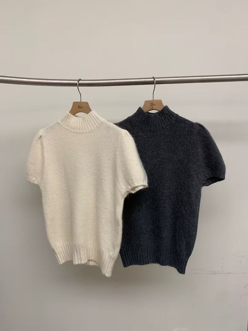 BM5378 公主袖立領針織上