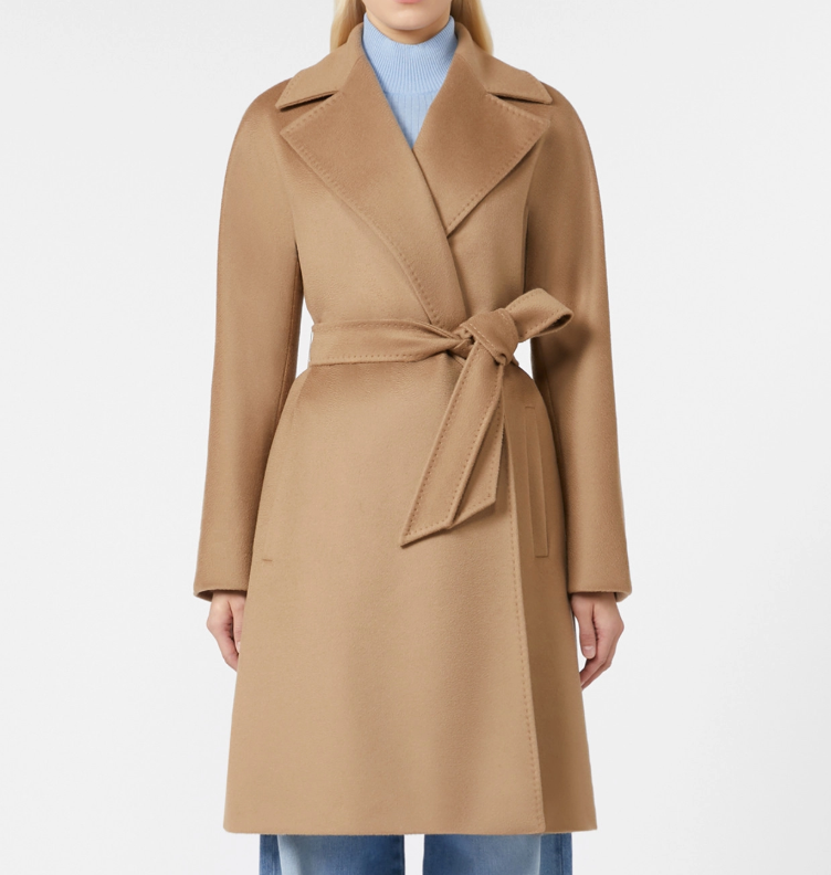 1LN0902-147 MAX MARA Studio Wool robe coat - Camel #6016095106-006 (C-BR-E)