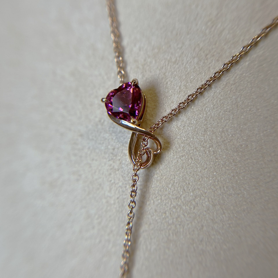 【訂製】心形碧璽18KY字錬