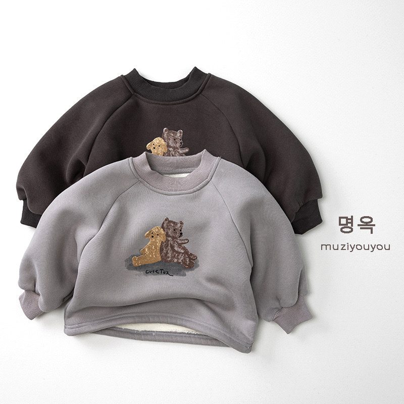 熊熊狗狗加絨上衣