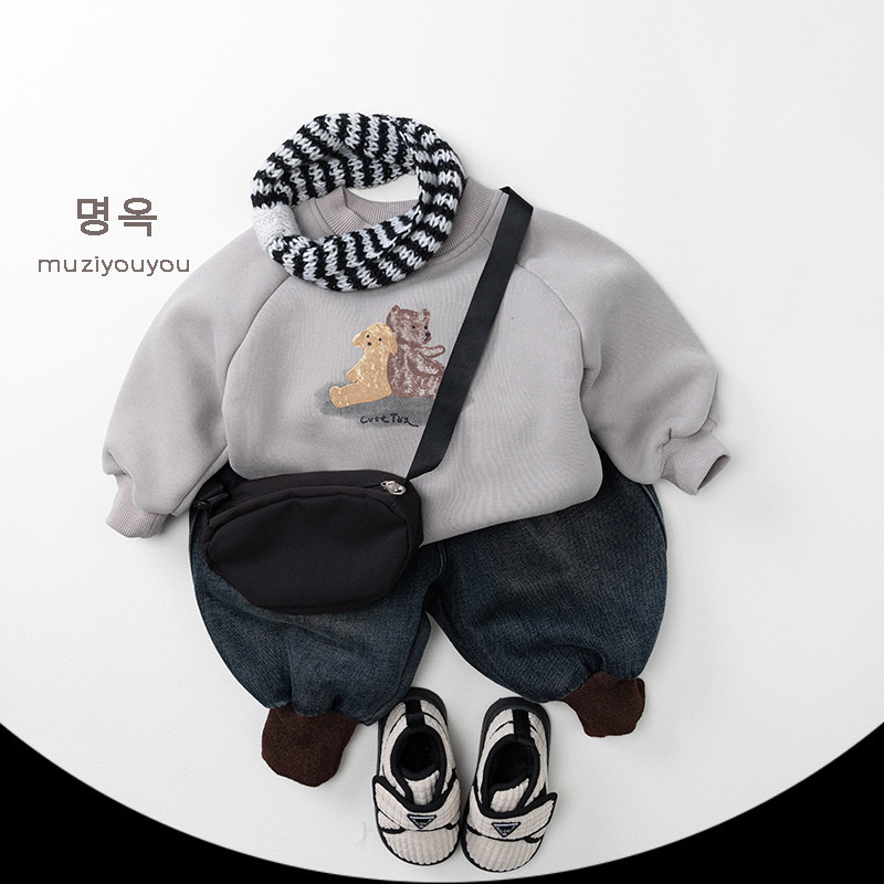 熊熊狗狗加絨上衣