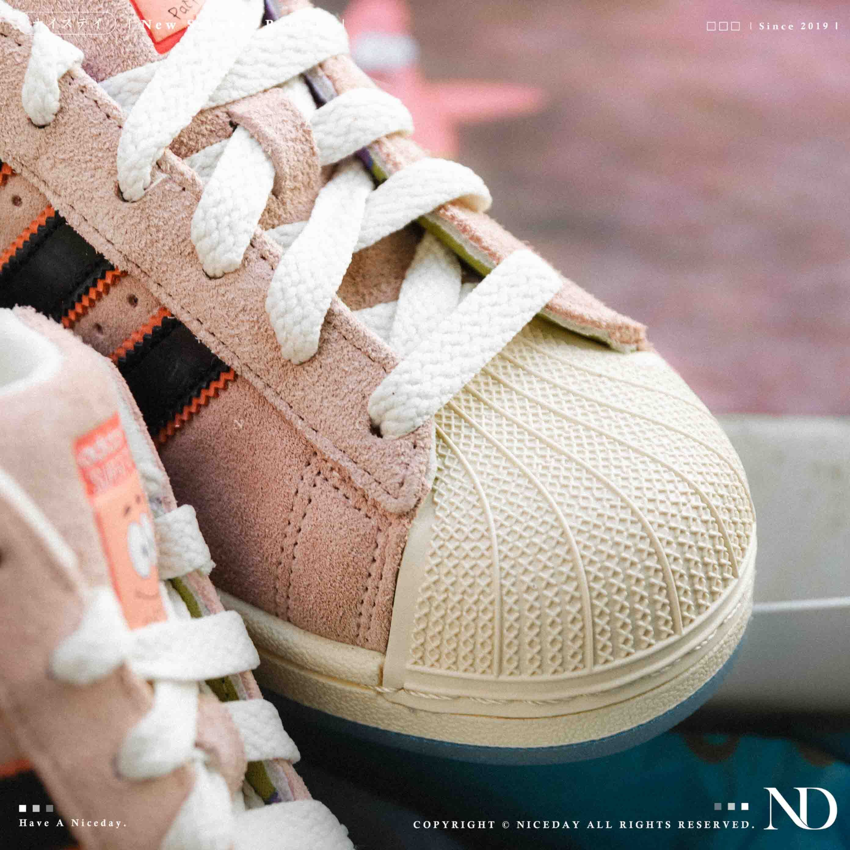 NICEDAY 代購 海綿寶寶 x Adidas Superstar Patrick Star 派大星 粉色 麂皮 聯名款 貝殼鞋 JQ6778