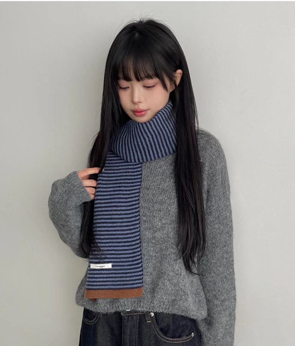 BN5302 間條撞色頸巾