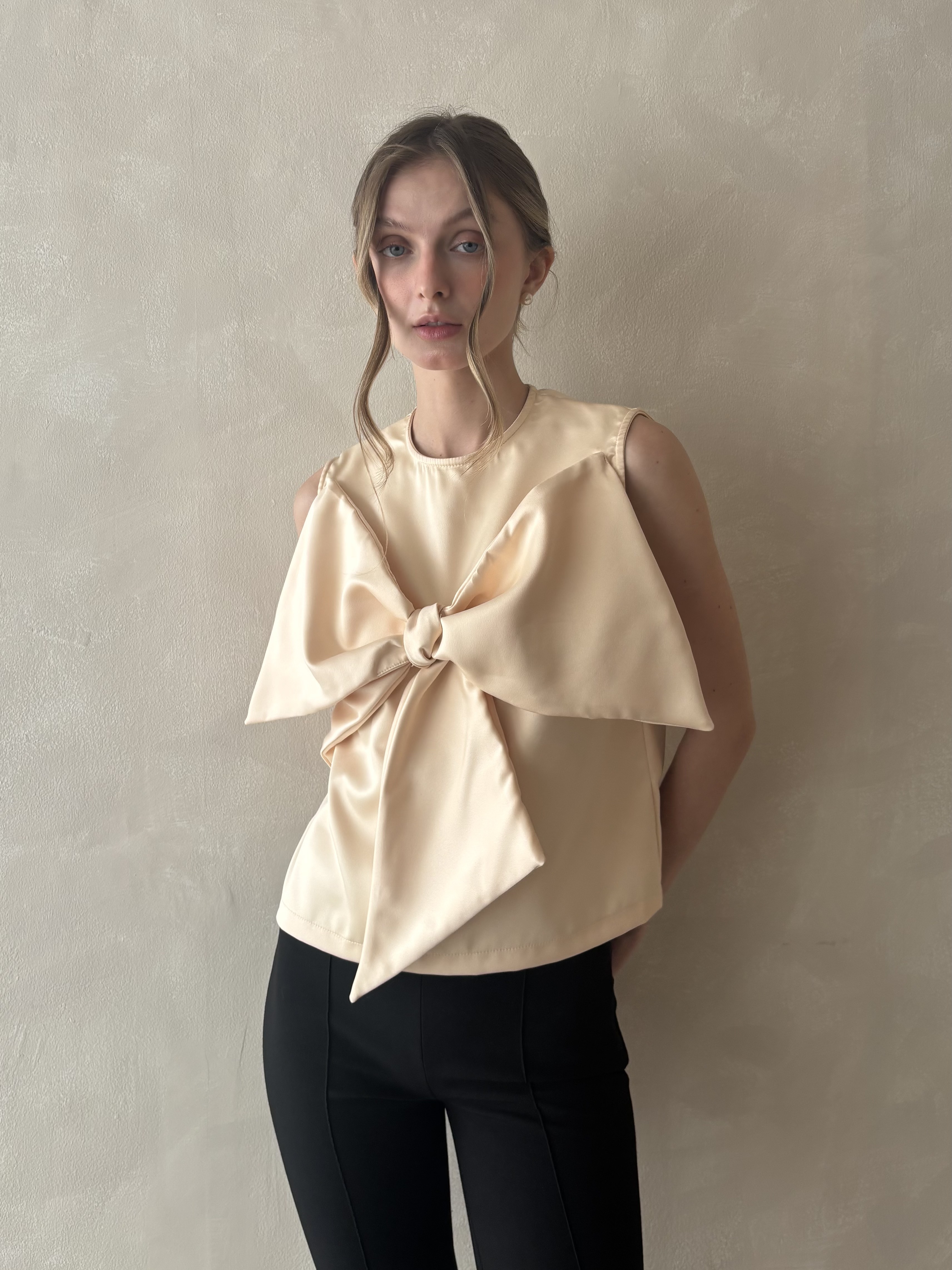 Lille Satin Top - Ivory